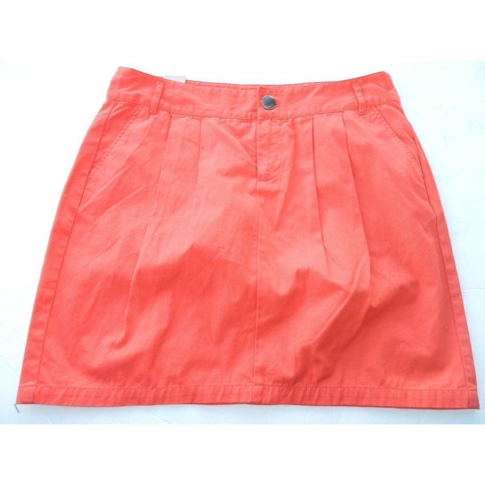Gap Skirt‎ Twill Mini Orange Red Killer Tomato Skirt Size 8